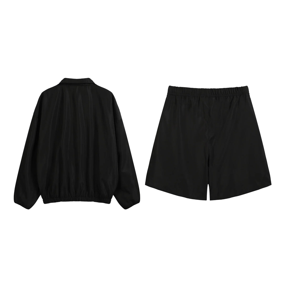 Primary Essentials Tracksuit Black Half-Zip Nylon Pullover