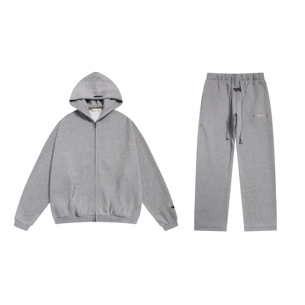Cloudy Gray Essentials Tracksuit Pullover