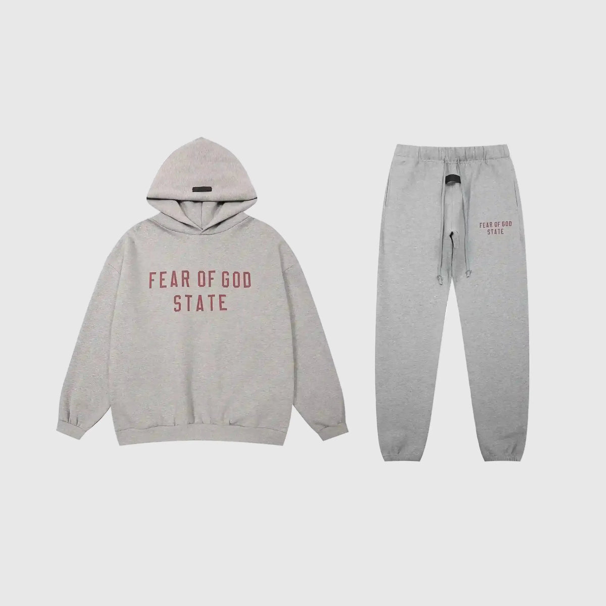 Fear of God Essentials Dark Heather Oatmeal Tracksuit – Classic Fit Hoodie & Jogger Set