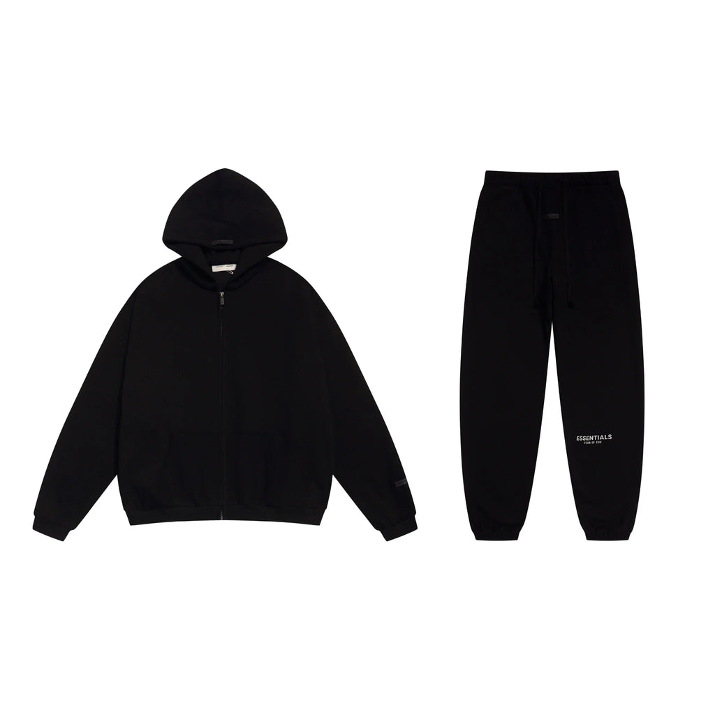 Black Essentials Tracksuit Pullover