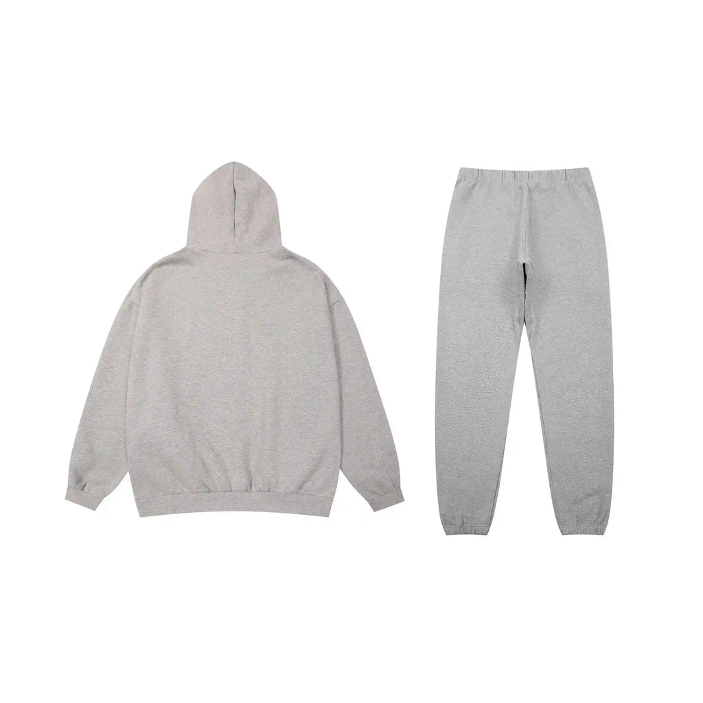 Fear of God Essentials Dark Heather Oatmeal Tracksuit – Classic Fit Hoodie & Jogger Set