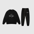 Essentials Black Lounge Essential Fleece Tracksuit – Everyday Casual Set