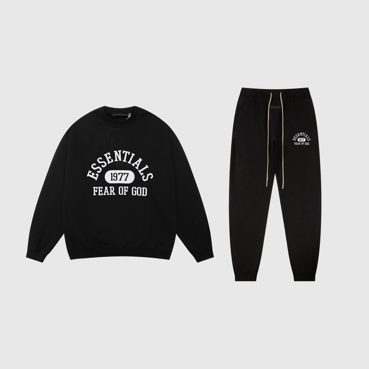 Essentials Black Core Comfort Fleece Tracksuit – Everyday Casual Set