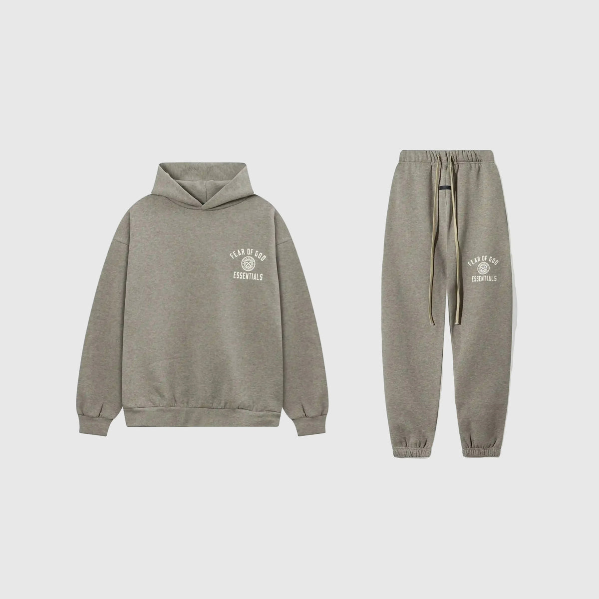 Essentials Tracksuit Heathered Grey Signature Luxe Hoodie Set – Fear of God Matching Set