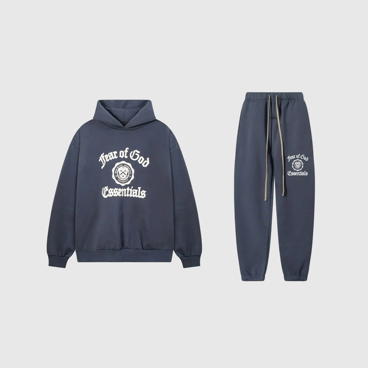 Fear of God Essentials Blue Tracksuit – Classic Fit Hoodie & Jogger Set
