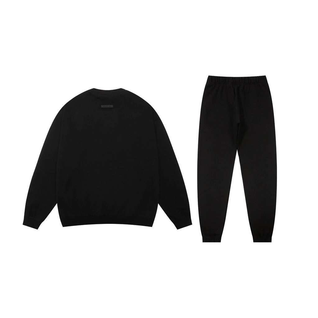 Essentials Black Lounge Essential Fleece Tracksuit – Everyday Casual Set