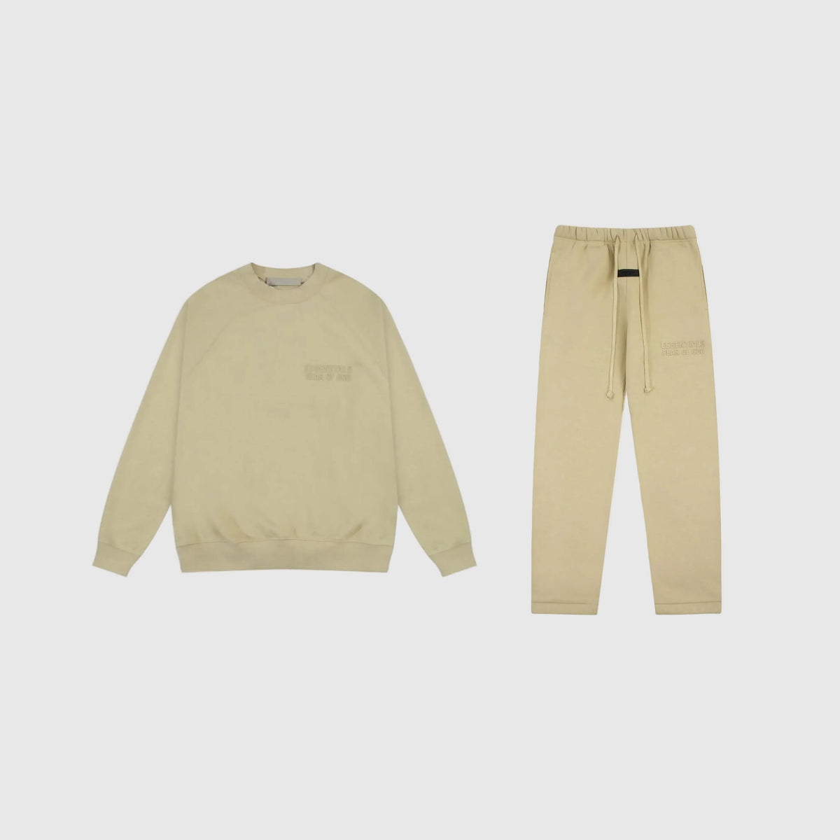 Fear of God Essentials Hampton Yellow Tracksuit – Classic Fit Crewneck & Jogger Set