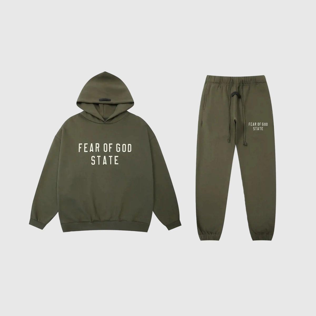 Essentials Tracksuit Hemlock Hoodie Set – Fear of God Matching Set