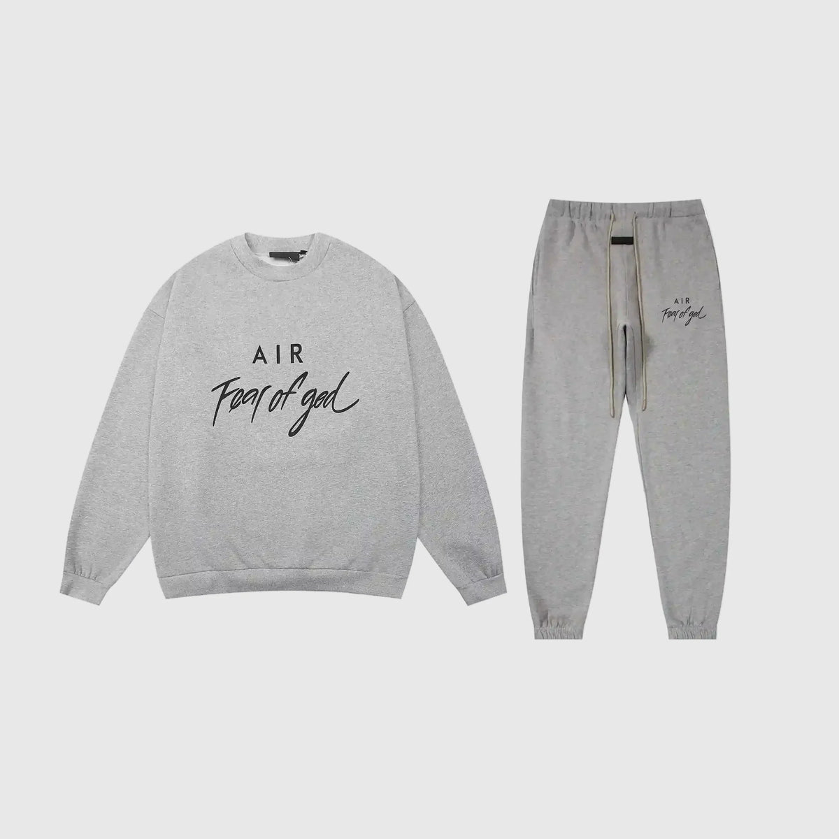 Essentials Dark Heather Oatmeal Fleece Tracksuit – Fear of God Set