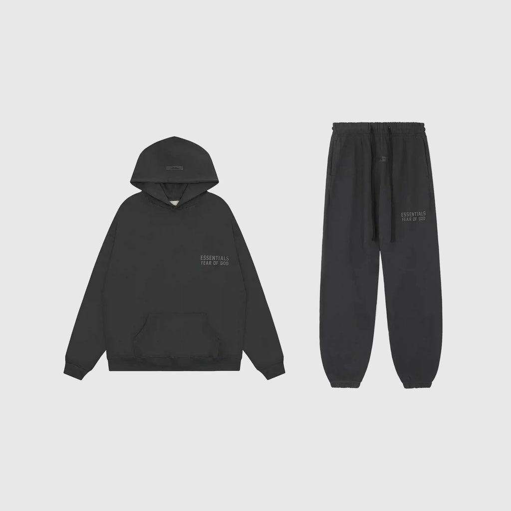Essentials Black Comfort Tracksuit – Fear of God Fleece Set
