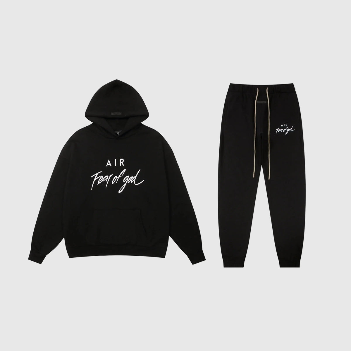 Essentials Black Relaxed Fleece Tracksuit – Everyday Casual Set
