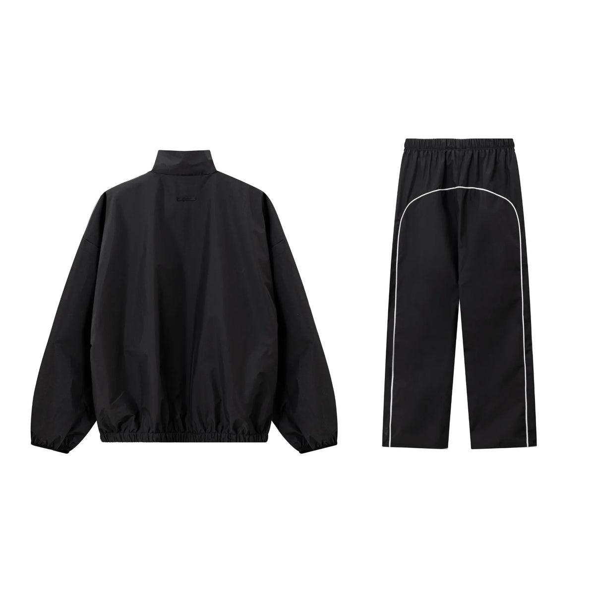 Essentials Tracksuit Black Zip Up Nylon Pullover