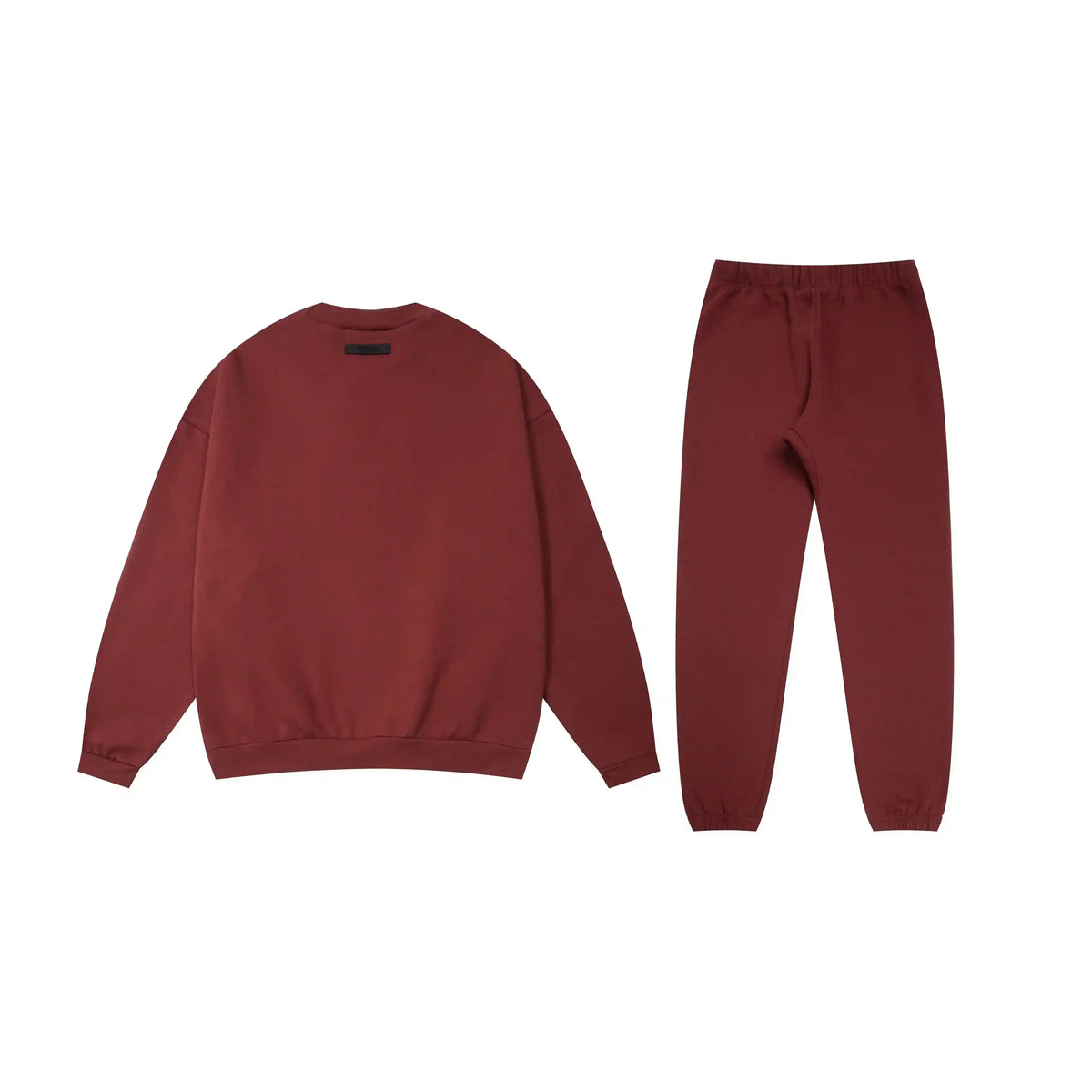 Fear of God Essentials Dark Chestnut Tracksuit – Classic Fit Crewneck & Jogger Set