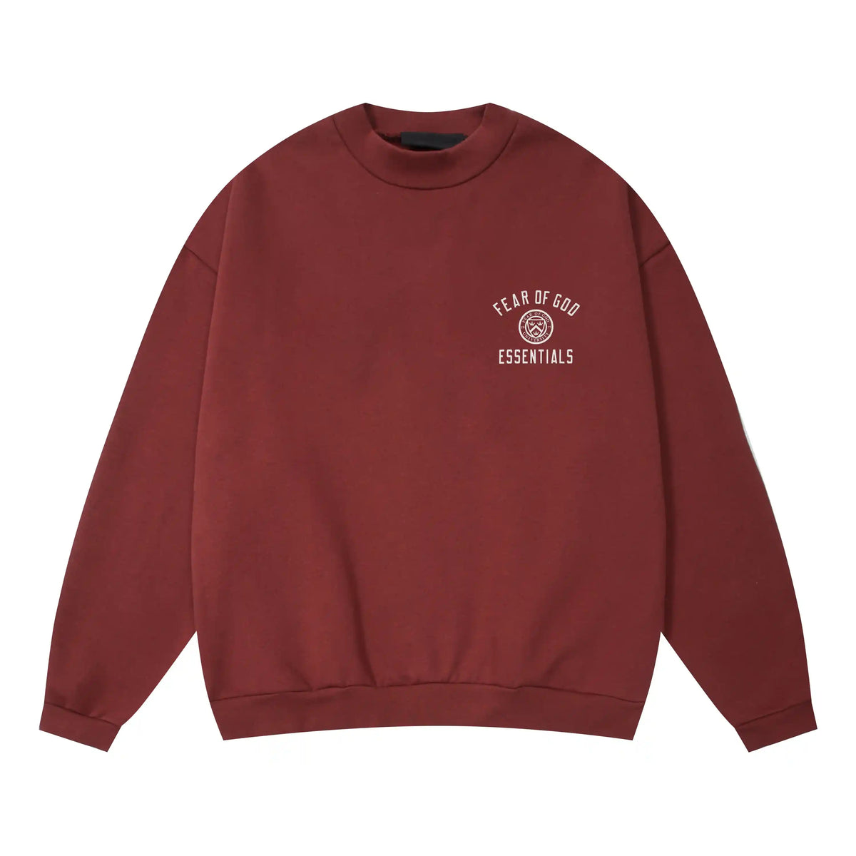 Fear of God Essentials Dark Chestnut Tracksuit – Classic Fit Crewneck & Jogger Set