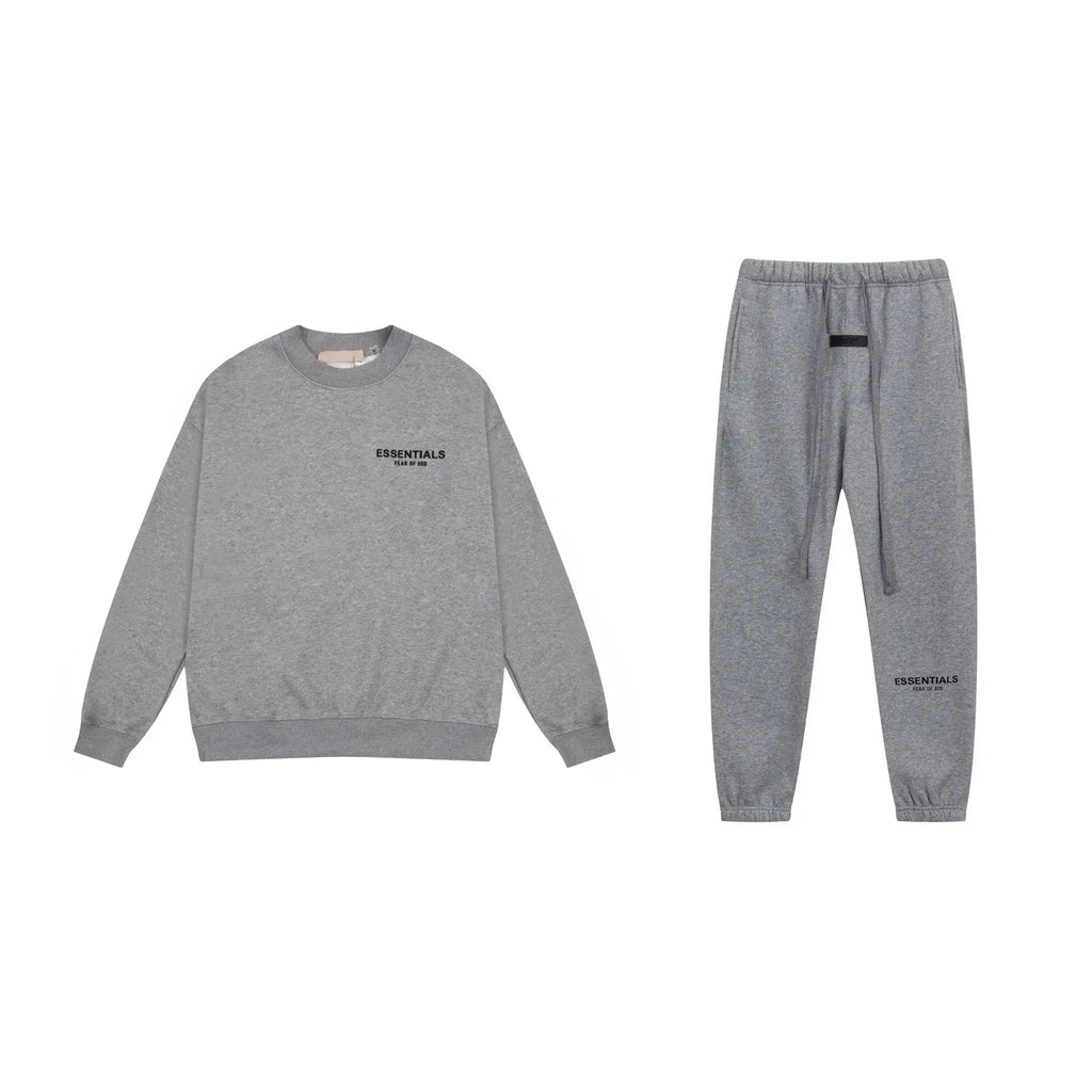 Essentials Dark Heather Oatmeal Fleece Set – Everyday Casual Comfort