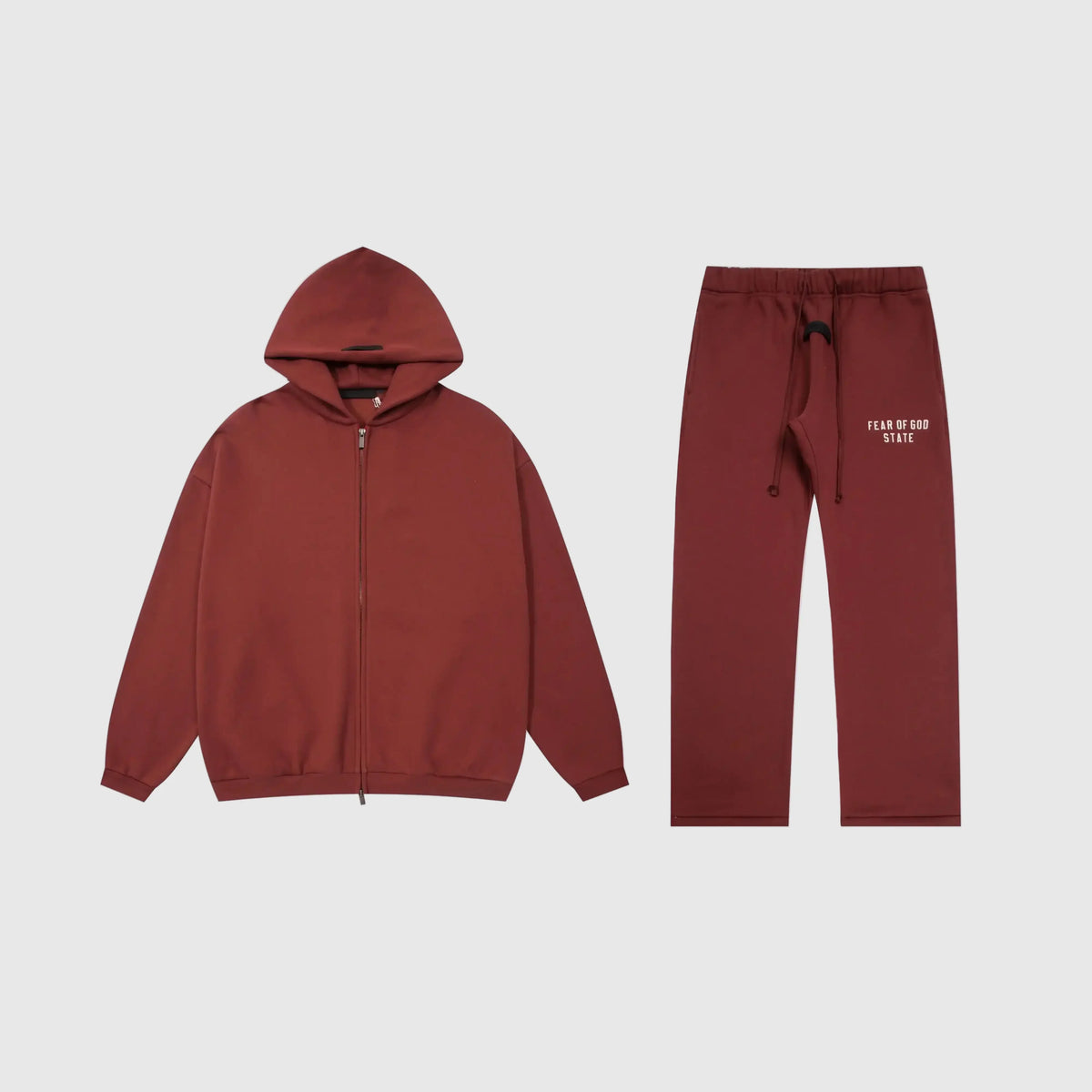 Fear of God Essentials Dark Chestnut Tracksuit – Classic Fit Hoodie & Jogger Set