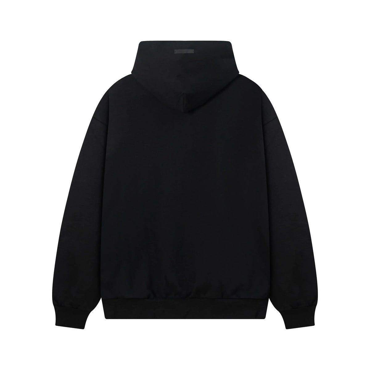 Fear of God Essentials Black Tracksuit – Rubber Logo Hoodie & Jogger Set