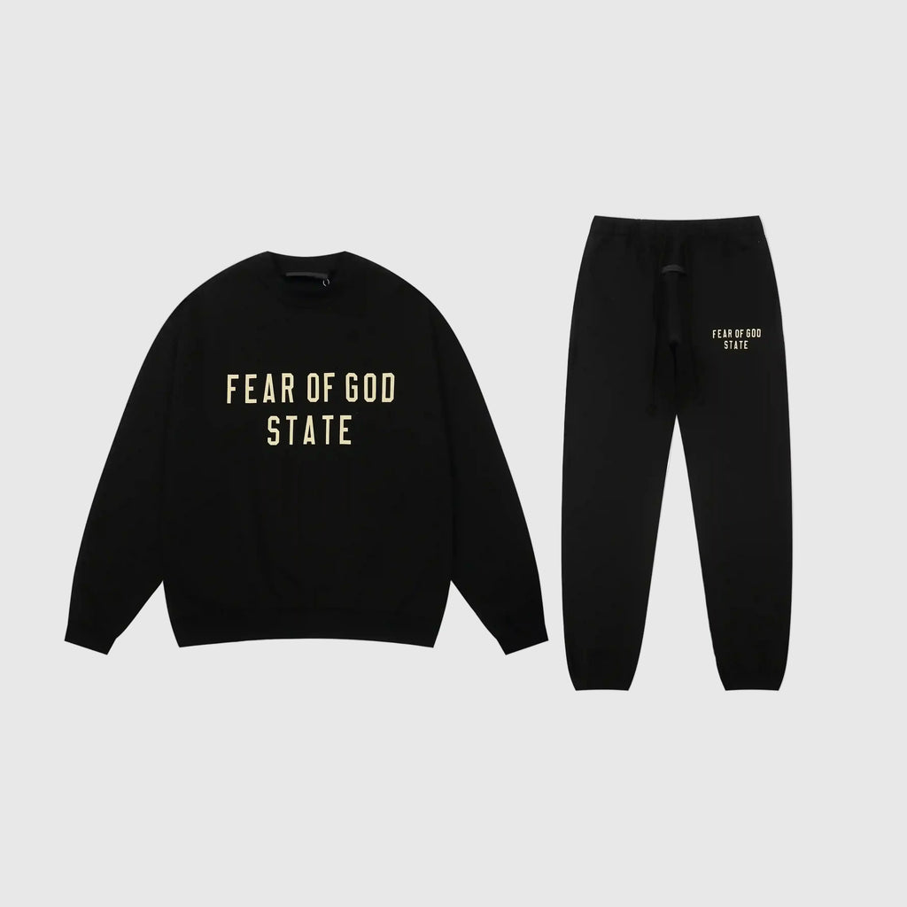 Essentials Black Core Casual Fleece Tracksuit – Everyday Comfort Set