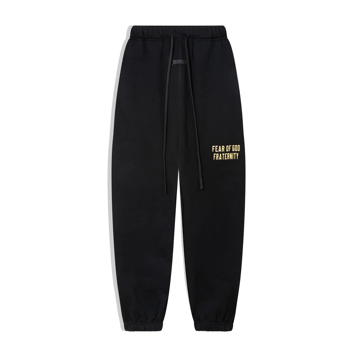 Fear of God Essentials Black Tracksuit – Rubber Logo Hoodie & Jogger Set