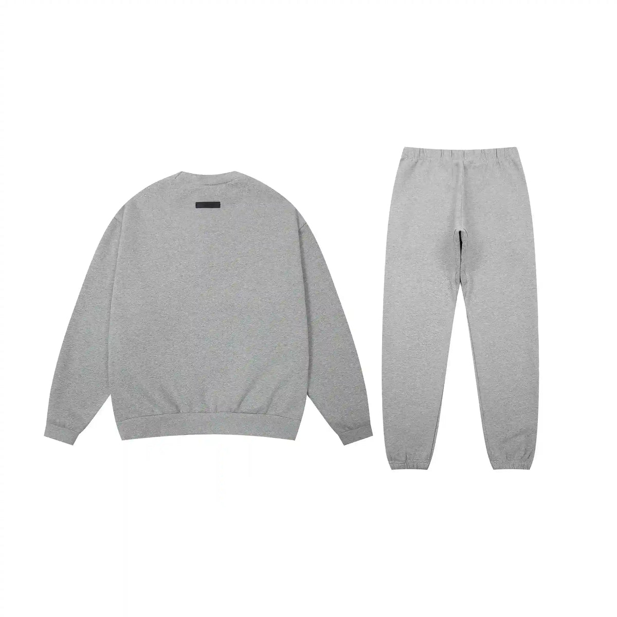 Fear of God Essentials Dark Heather Oatmeal Tracksuit – Classic Fit Crewneck & Jogger Set