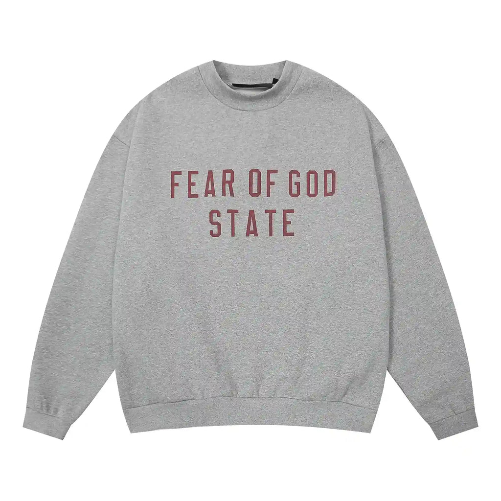 Fear of God Essentials Dark Heather Oatmeal Tracksuit – Classic Fit Crewneck & Jogger Set