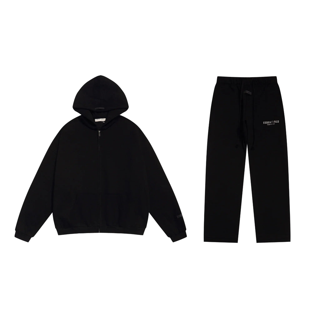 Black Essentials Tracksuit Pullover