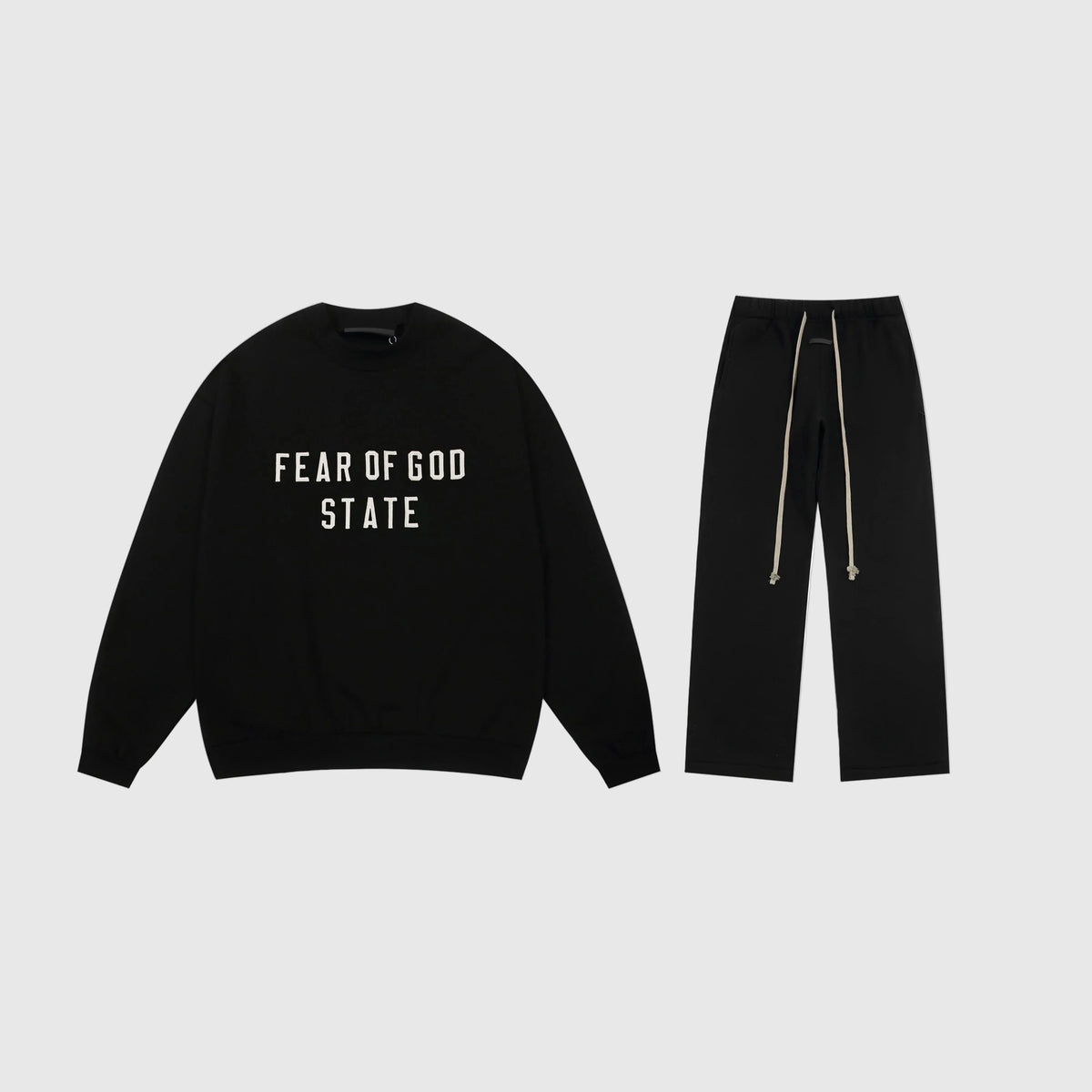 Essentials Black Minimal Fleece Tracksuit – Everyday Casual Set