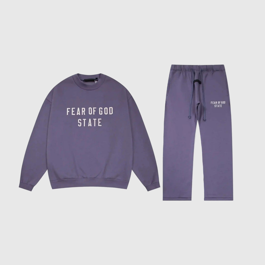 Essentials Tracksuit Pastel Purple Everyday – Fear of God Fleece Set