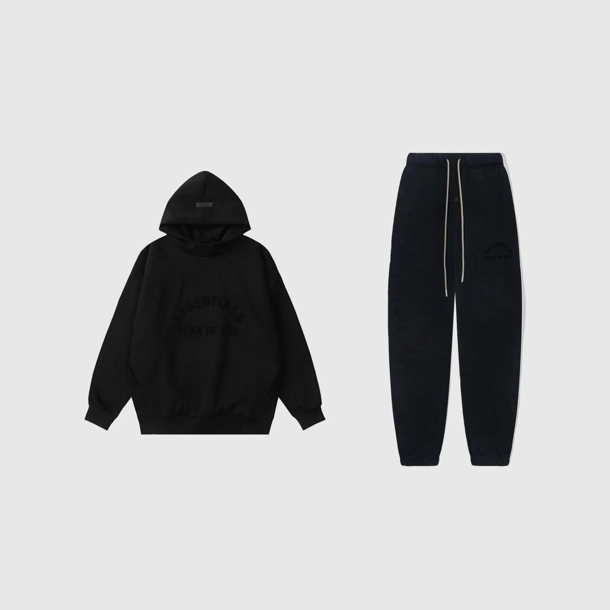 Essentials Black Lounge Core Fleece Tracksuit – Everyday Casual Set