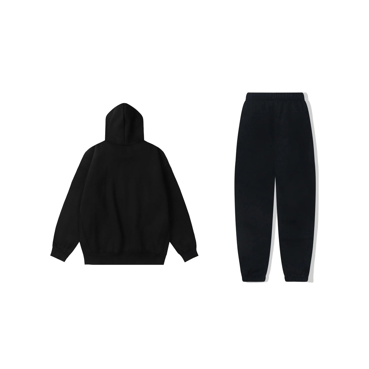 Essentials Black Lounge Core Fleece Tracksuit – Everyday Casual Set
