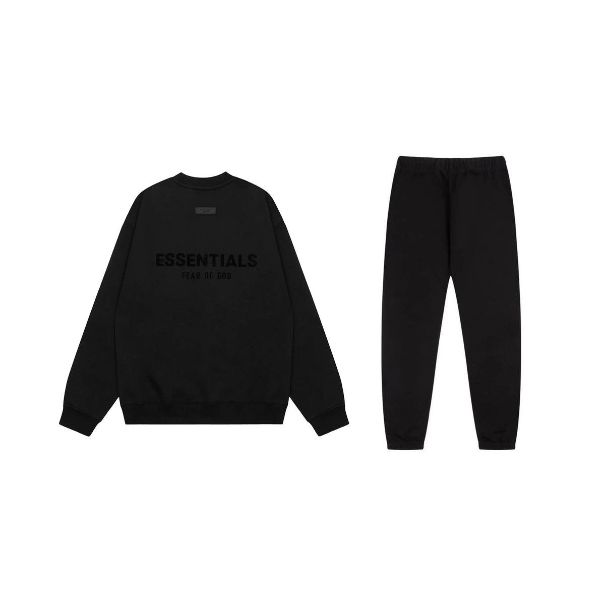 Fear of God Essentials Black Tracksuit – Classic Fit Hoodie Top & Jogger Set