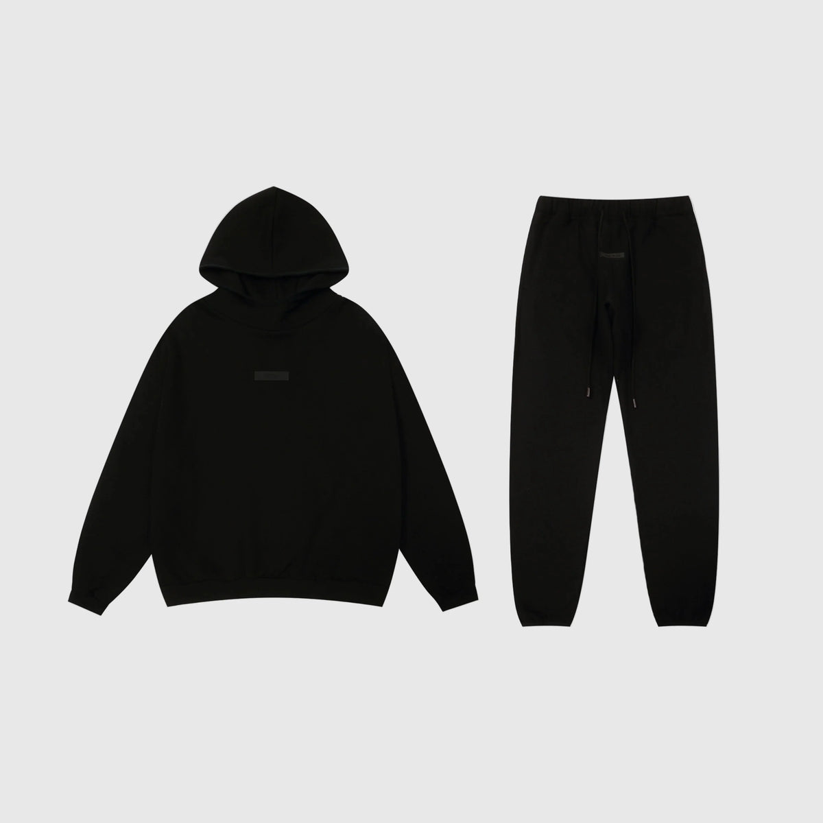 Fear of God Essentials Black Tracksuit – Classic Fit Hoodie & Jogger Set