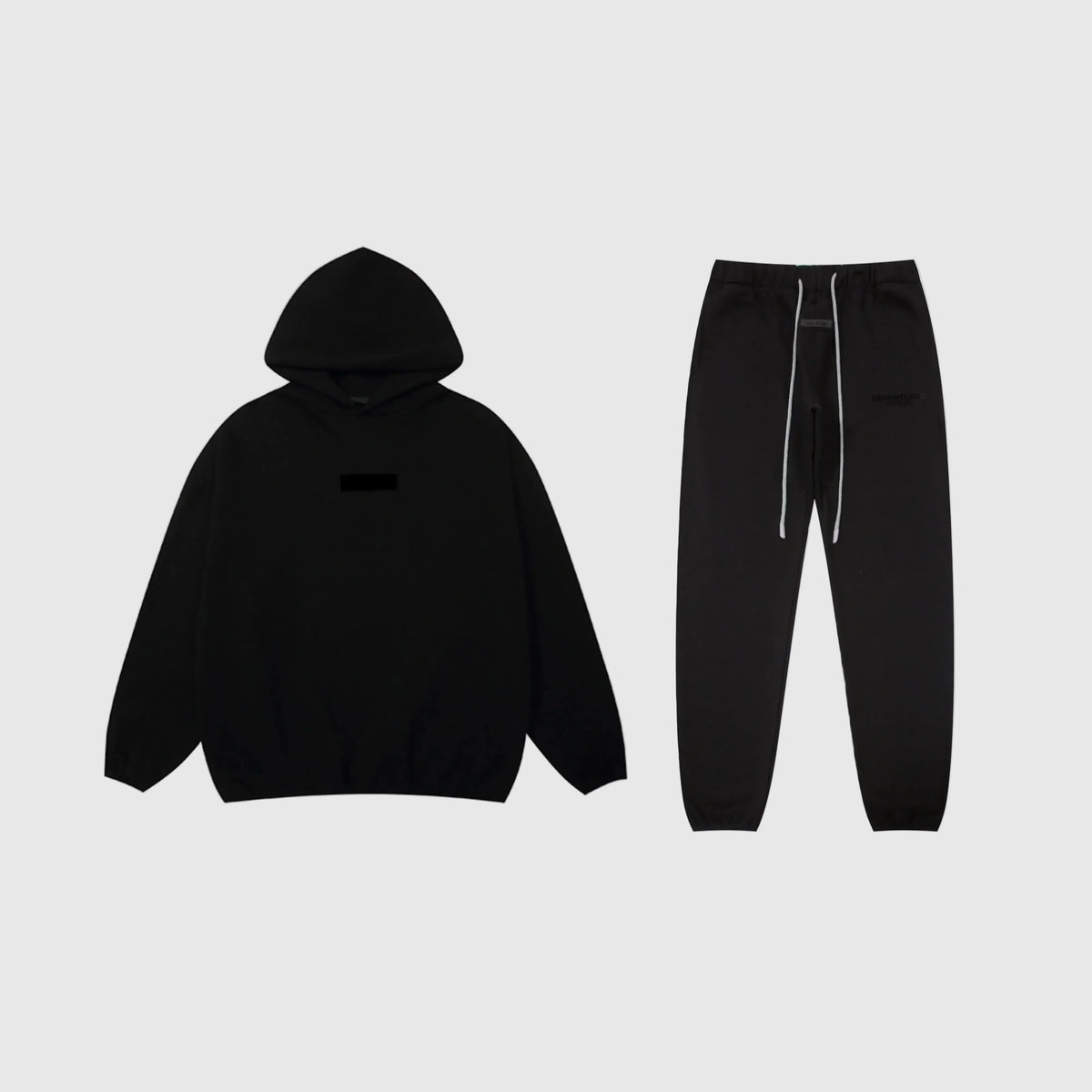 Fear of God Essentials Black Tracksuit – Classic Fit Hoodie & Jogger Set