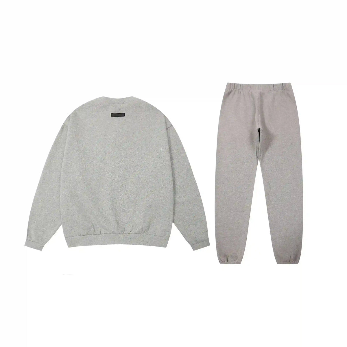 Fear of God Essentials Dark Heather Oatmeal Tracksuit – Classic Fit Crewneck & Jogger Set