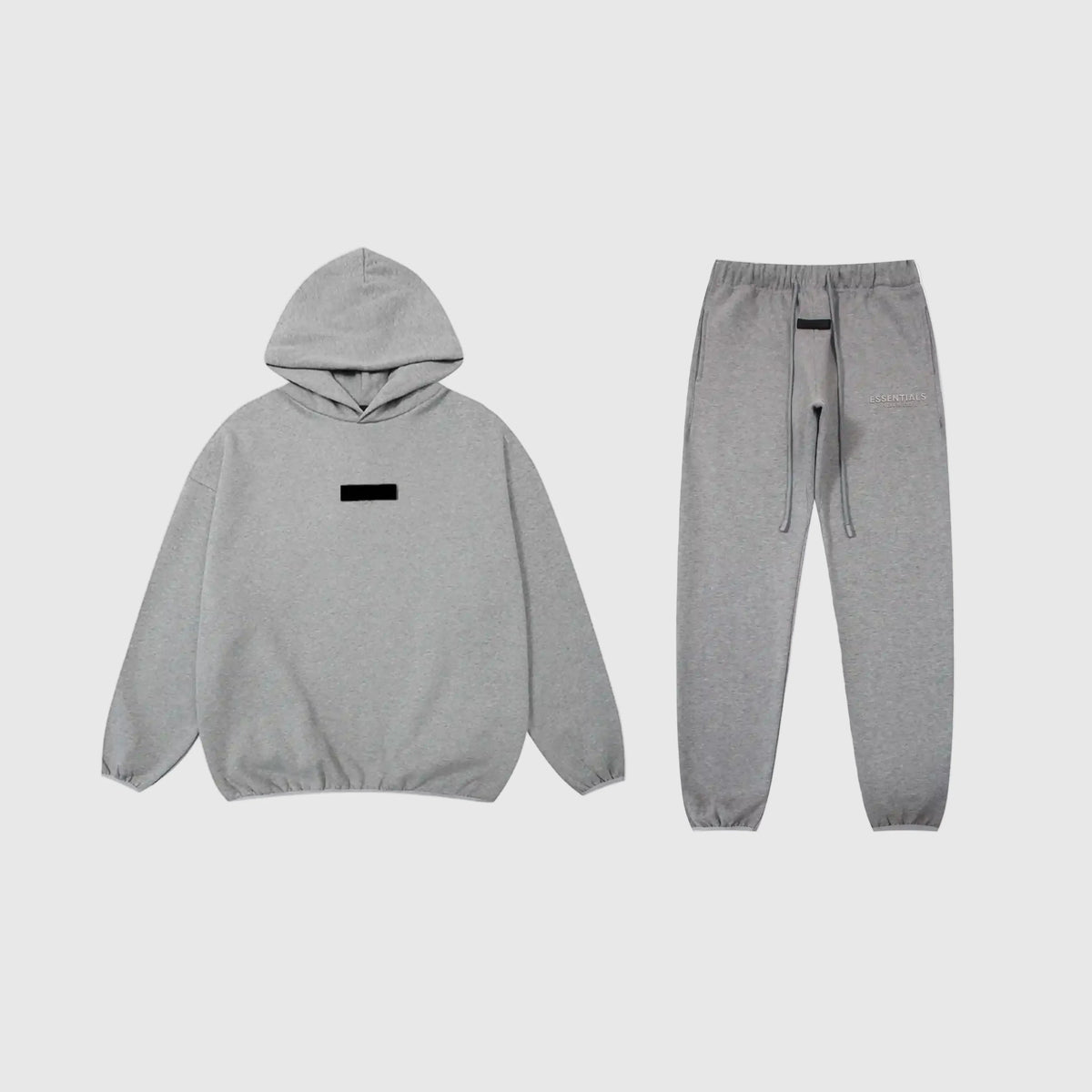 Fear of God Essentials Dark Heather Oatmeal Tracksuit – Classic Fit Hoodie & Jogger Set