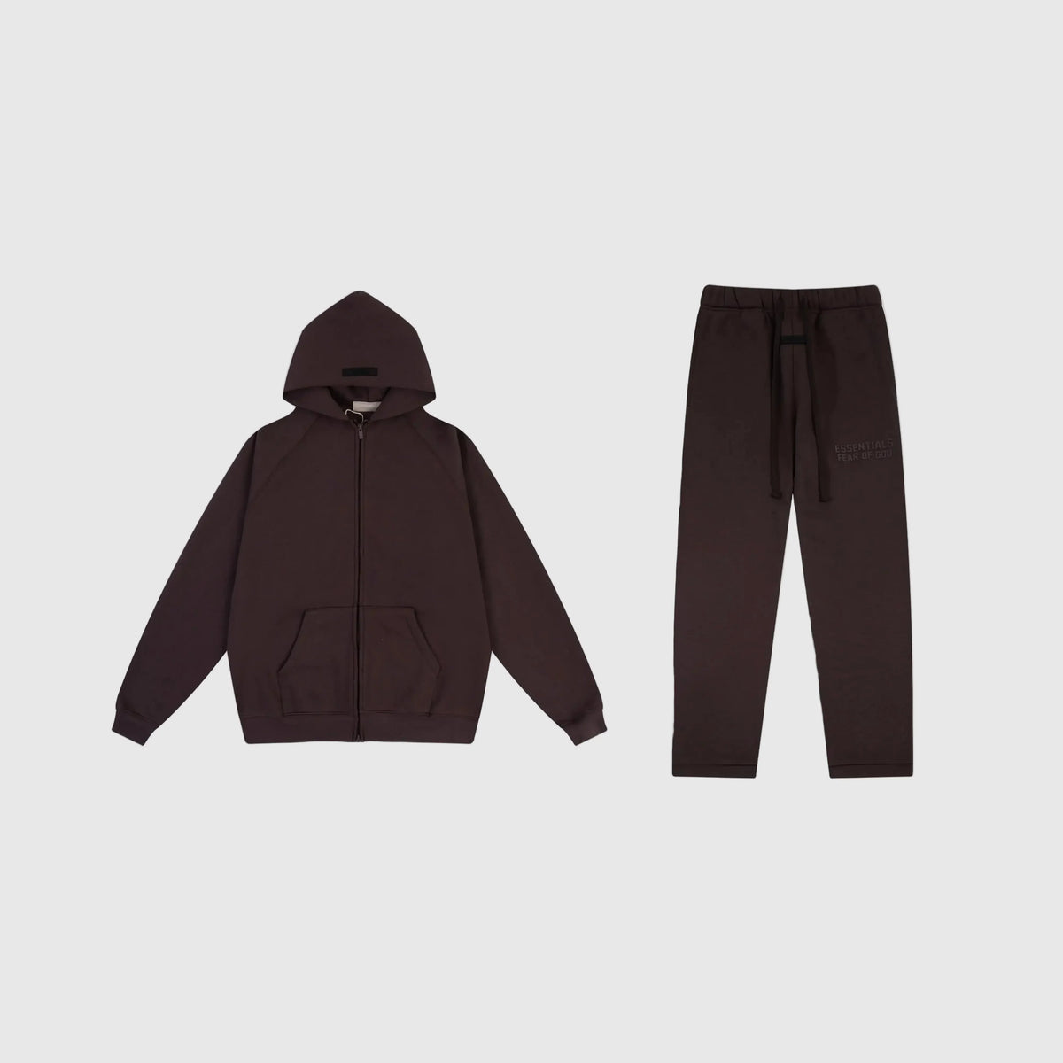 Fear of God Essentials Congo Brown Tracksuit – Classic Fit Hoodie & Jogger Set