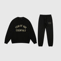 Fear of God Essentials Black Tracksuit – Classic Fit Hoodie & Jogger Set