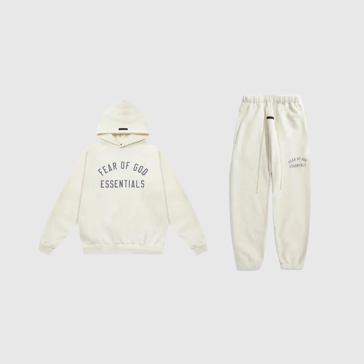 Fear of God Essentials Cloud Dance Tracksuit – Rubber Logo Hoodie & Jogger Set