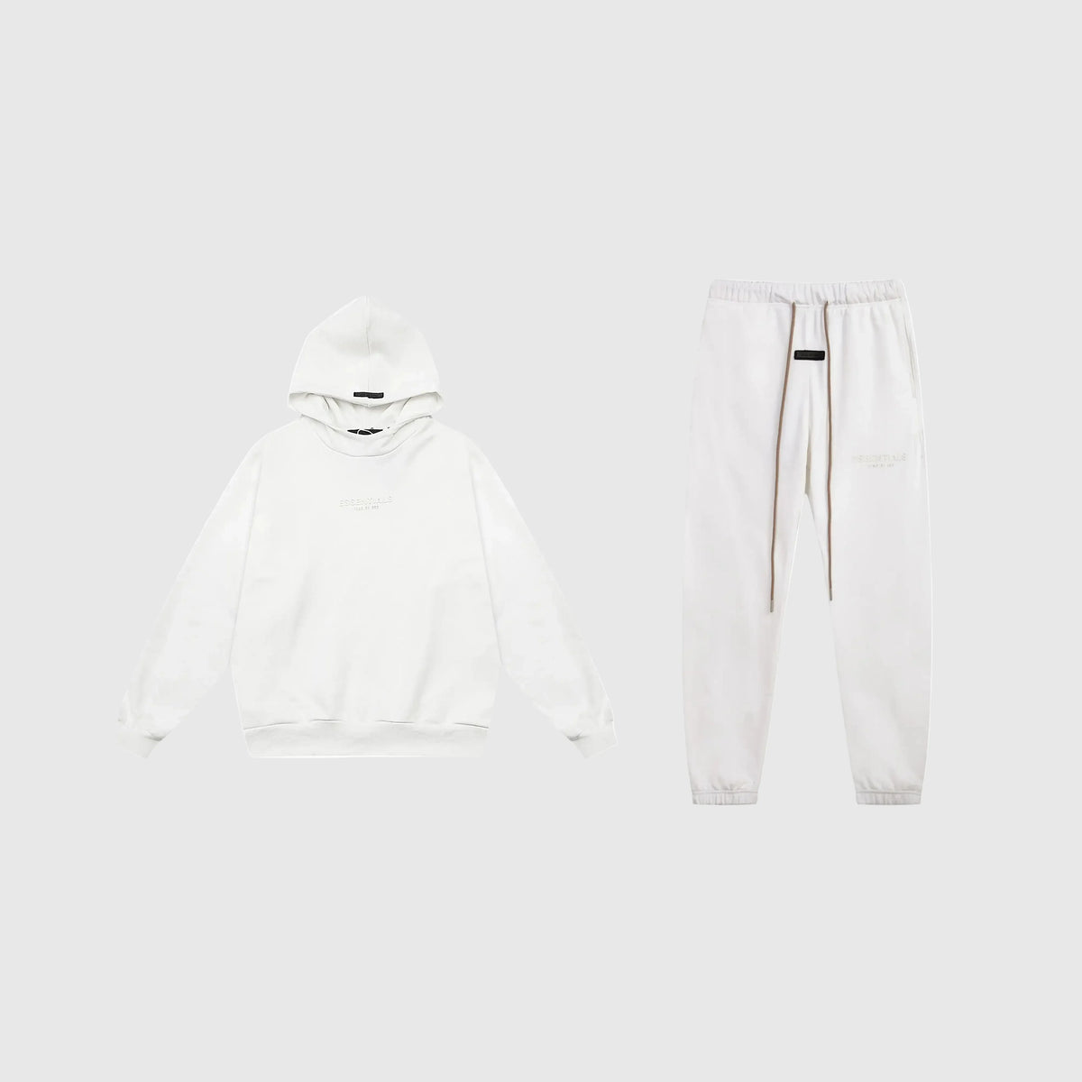 Fear of God Essentials Eggshell Tracksuit – Classic Fit Hoodie & Jogger Set