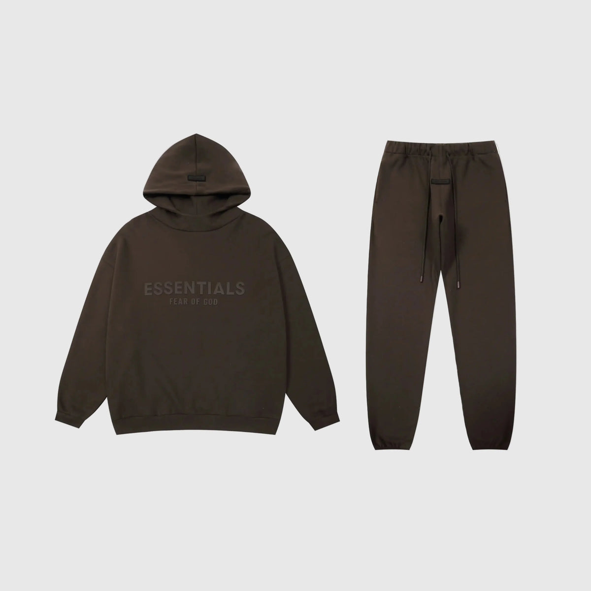 Fear of God Essentials English Walnut Tracksuit – Classic Fit Hoodie & Jogger Set