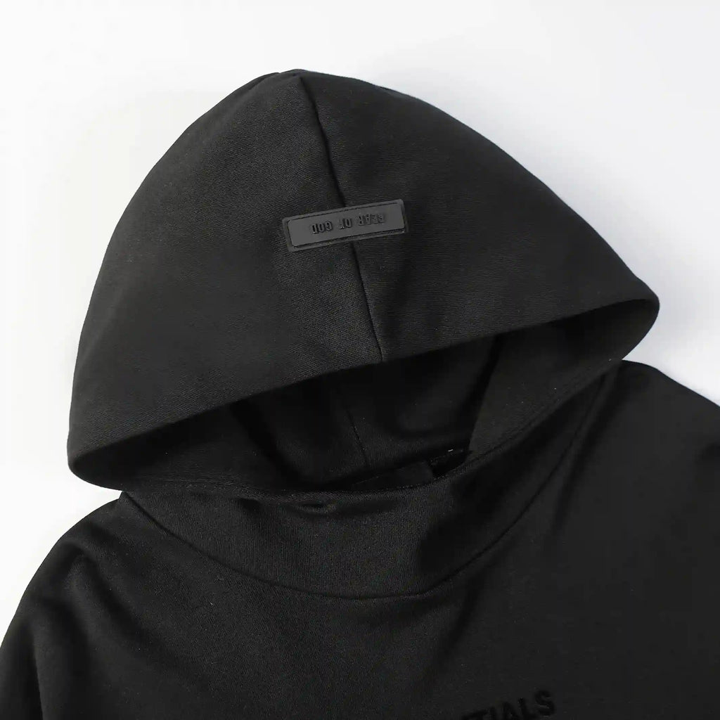 Fear of God Essentials Black Tracksuit – Classic Fit Hoodie & Jogger Set