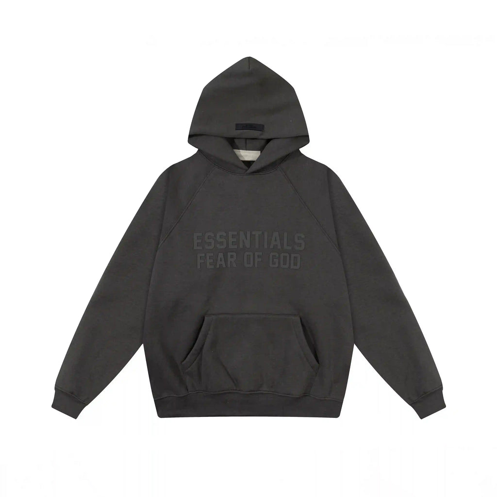 Fear of God Essentials Black Tracksuit – Classic Fit Hoodie & Jogger Set