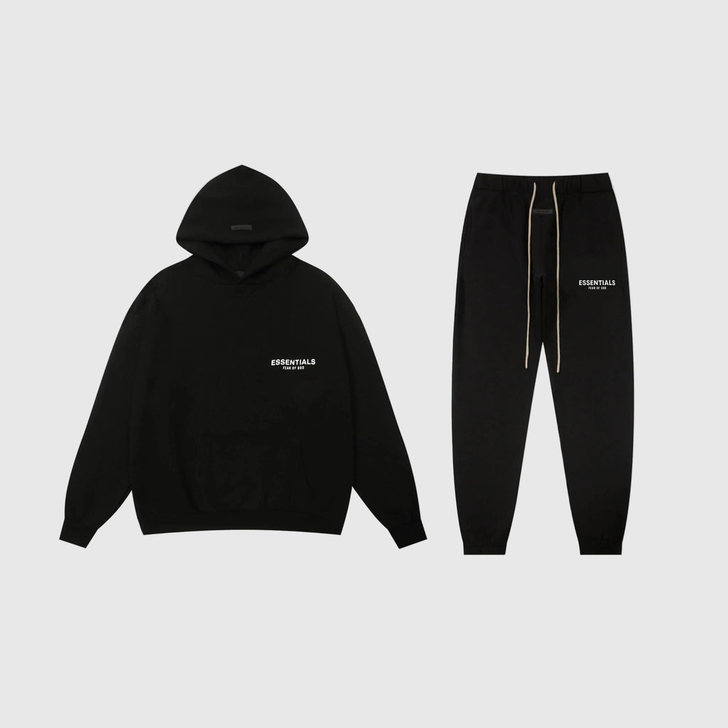 Essentials Black Signature Comfort Fleece Tracksuit – Everyday Casual Set