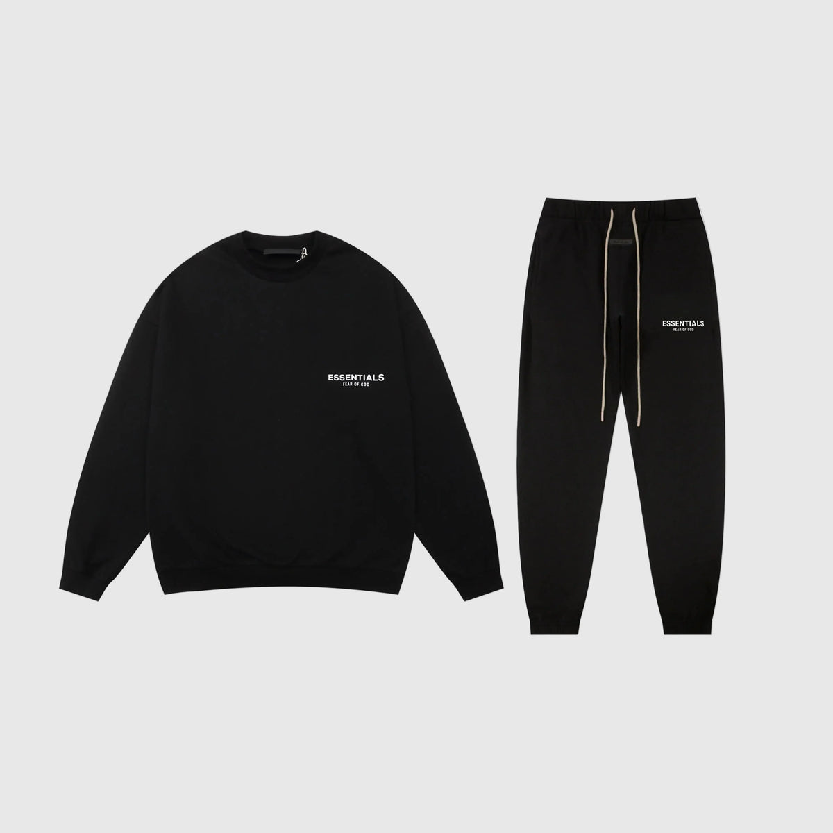 Essentials Black Classic Everyday Fleece Tracksuit – Casual Comfort Set