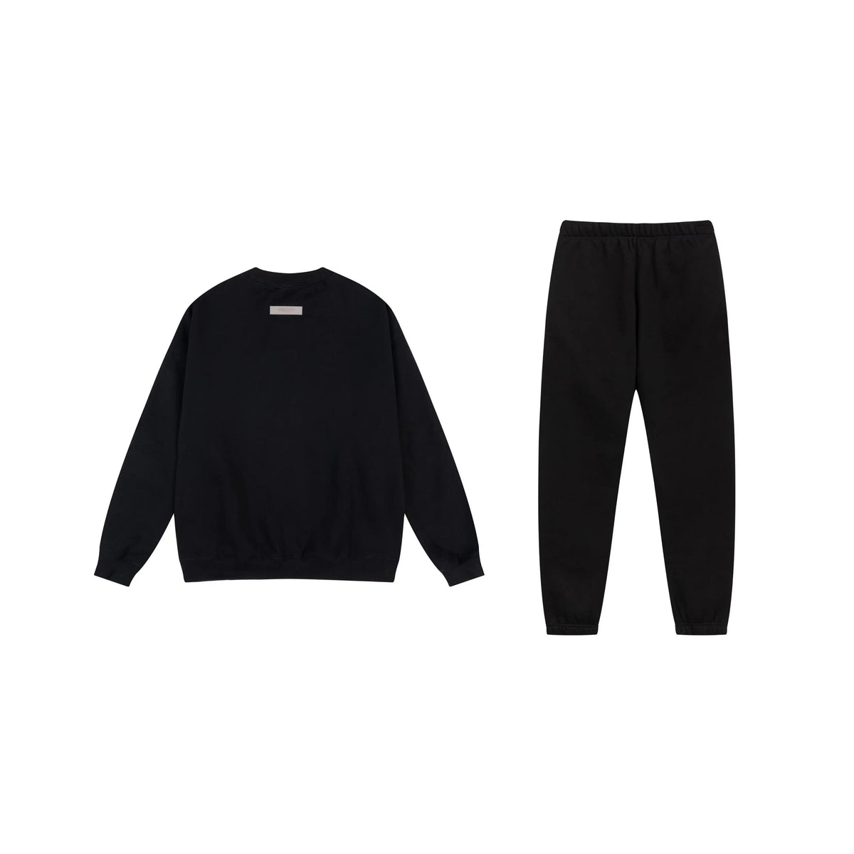 Fear of God Essentials Black Tracksuit – Classic Fit Crewneck & Jogger Set
