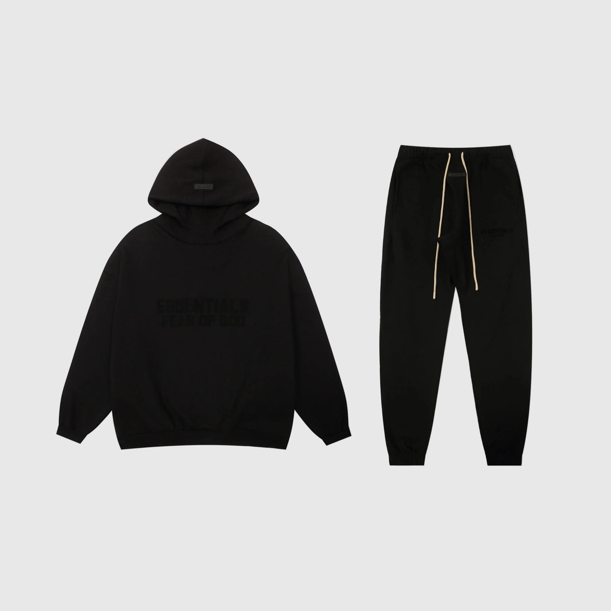 Essentials Black Comfort Fit Fleece Tracksuit – Everyday Casual Set