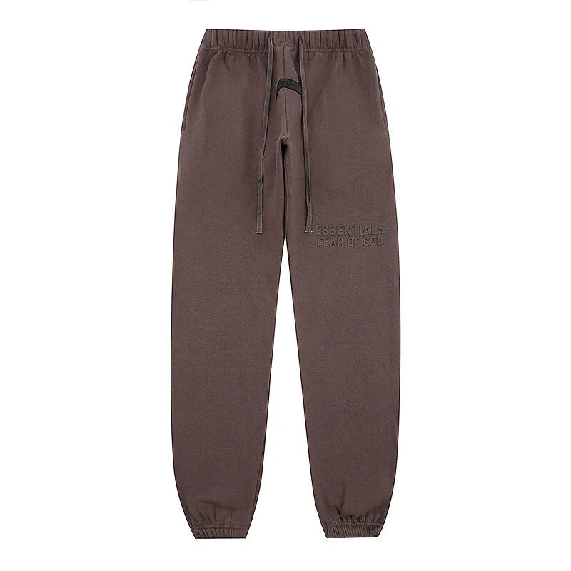 Fear of God Essentials Congo Brown Tracksuit – Rubber Logo Hoodie & Jogger Set