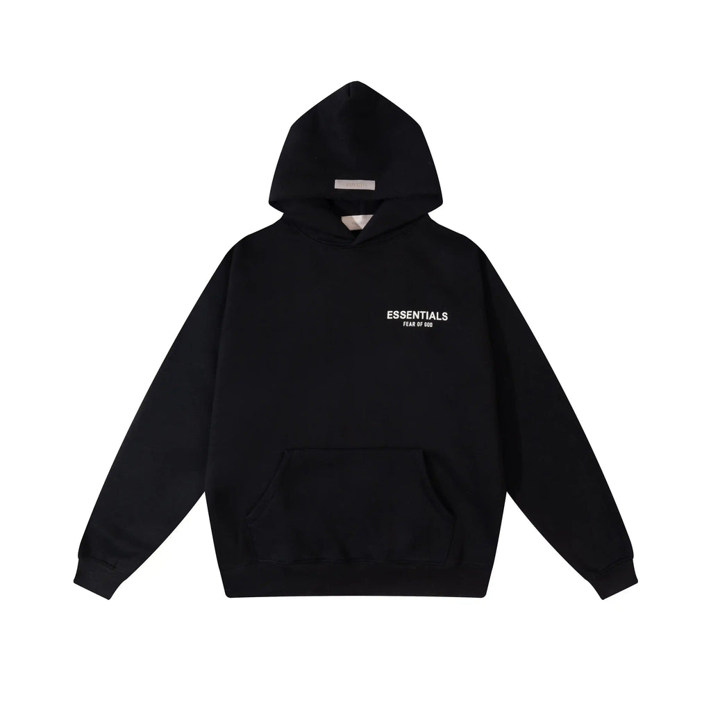 Fear of God Essentials Black Tracksuit – Classic Fit Hoodie & Jogger Set