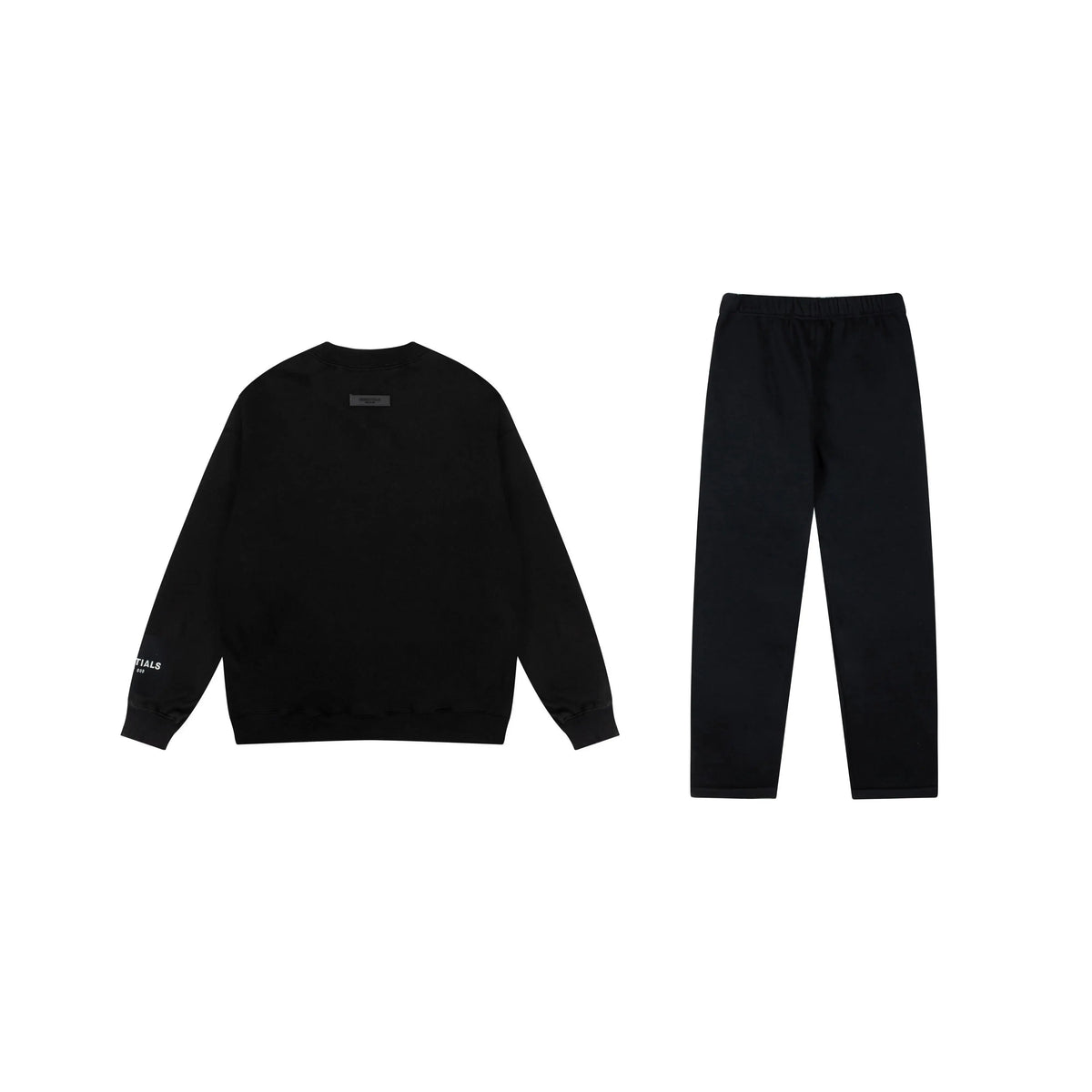 Fear of God Essentials Black Tracksuit – Classic Fit Crewneck & Jogger Set
