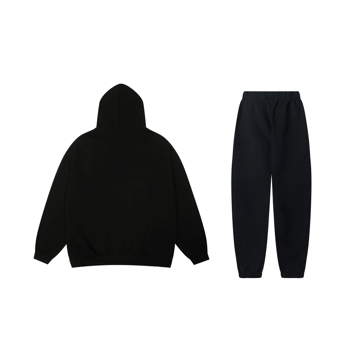Essentials Black Casual Fleece Tracksuit – Everyday Streetwear Set